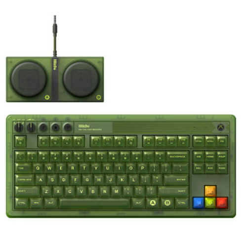 8BitDo 레트로 87X 3모드 무선 기계식 키보드 엑스박스 에디션, 제조사축, 카이화 해파리 단락축, 레트로 그린
