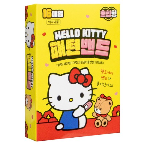 인터팜아울렛 헬로키티밴드 혼합형 키즈밴드, 16매입, 1개