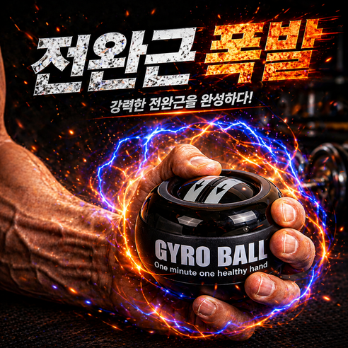 루아른 전완근폭발 손목강화 자이로볼, 1개, 블랙