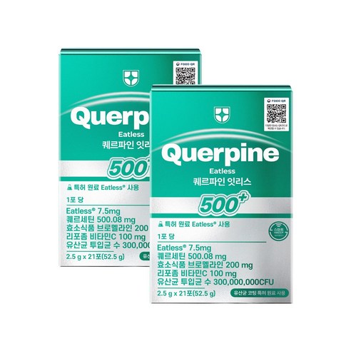 퀘르파인 잇리스 퀘르세틴 브로멜라인 소포레틴 케르세틴 퀘르틴산 특허 유산균, 2박스, 21회분