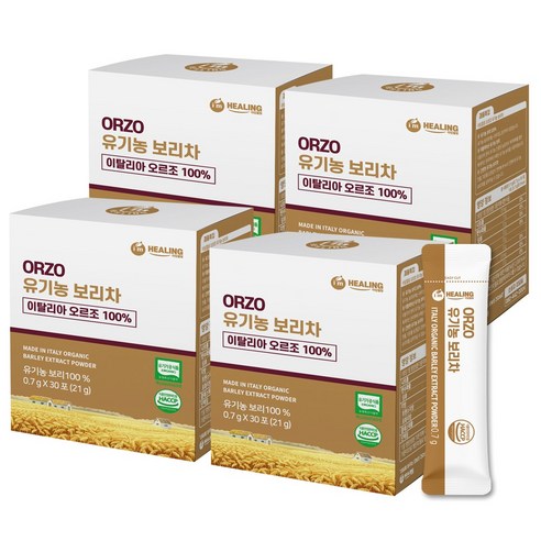 아임힐링 오르조 유기농 보리차 30포 이탈리아 유기농 보리100% 0.7g × 30개입 × 4개, 최소 중량 × 개당 수량 × 수량 섬네일