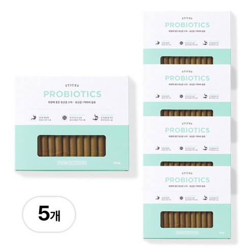 프롬벳 강아지 순수스틱 프로바이오틱스 유산균 12p, 120g, 장건강/유산균, 5개 120g, 장건강/유산균, 5개