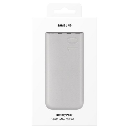 삼성전자 25W 고속 충전 대용량 PD 보조 배터리팩 10000mAh, 베이지, EB-P3401XUKGKR 상품 사진