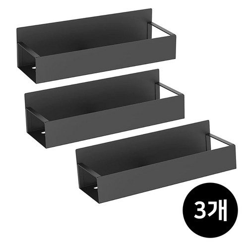 라이프브라운 다용도 초강력 냉장고 세탁기 틈새 수탑 자석 선반, 블랙, 3개