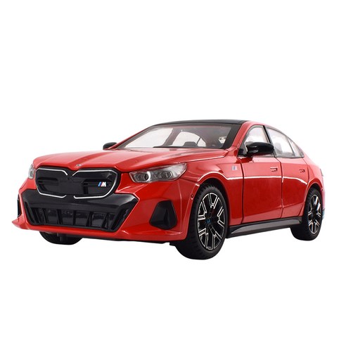 마이카 다이캐스트 합금 1:24 BMW i5 M60 모델 자동차 모형 피규어 장식, 1개, 01.레드