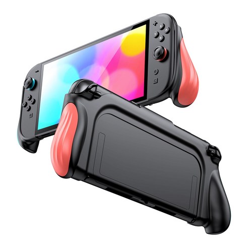 이이네 Switch 2 일체형 인체공학적 그립 보호 케이스 닌텐도 스위치 2 그립 케이스, 1개, 오렌지&블루, L1123