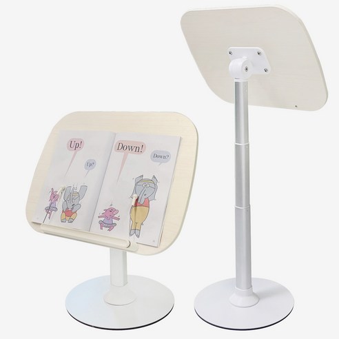 베베코지 3단 아기 높이 조절 독서대 책 유아 어린이 각도 도절, 우드+화이트