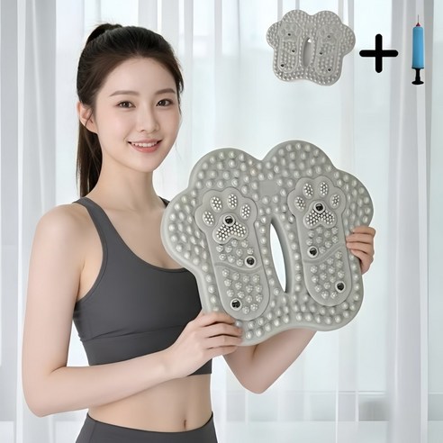 트렌디고 에어 지압 스텝퍼 혈지압 붓기 개선 스테퍼 홈트 실내 운동기구, 라이트그레이