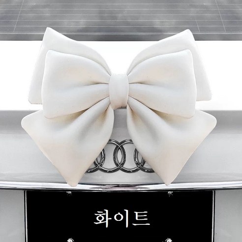 시웨이 자전거 헬멧장식 왕리본 부착형 꾸미기 악세사리, 화이트