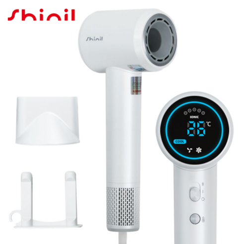 [26년형 신상품] 신일 프리미엄 BLDC 초강력 음이온 헤어 드라이어 스마트 디스플레이 가정용 전문가용 화이트, SHD-W7511