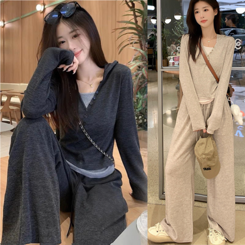 앤드가든 여성 후드 트레이닝세트 레이어드룩