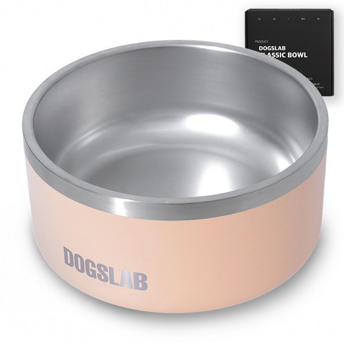 독스랩 반려동물 식기 밥그릇 물그릇, 1개, 베이지 32oz