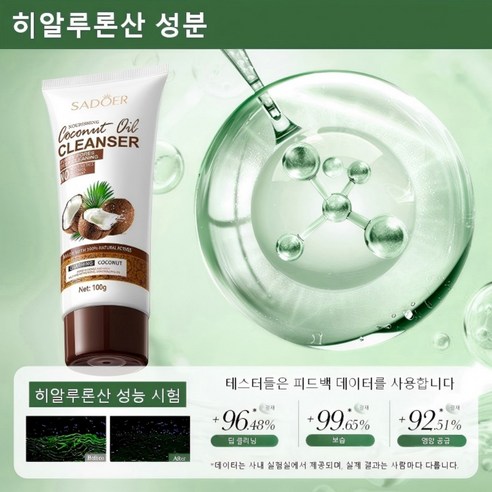SADOER 코코넛 오일 영양 청정 클렌저 솔직 후기 | 피부 타입별 분석 - 상품 이미지 3
