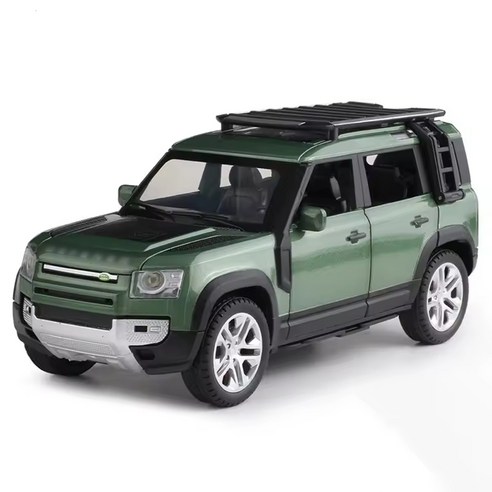 마이카 다이캐스트 금속 1:24 랜드로버 디펜더 모델 SUV 자동차 모형 피규어 장식, 02_그린, 1개