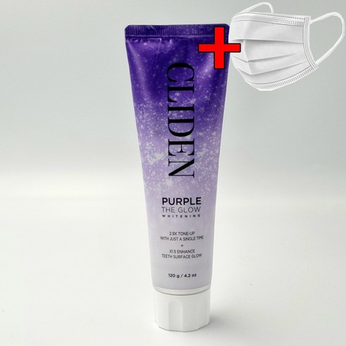 LG생활건강 CLIDEN 클라이덴 퍼플 더 글로우 화이트닝 미백 치약 120g + 덴탈마스크 증정 - 치약 | 쿠팡