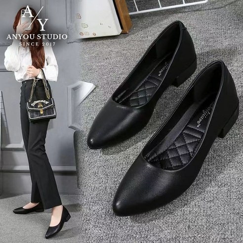 ANYOU 여성 구두 로퍼 업무화 직장인 출근 오피스 편한 낮은굽 은행원 호텔 서비스업 카운터 유니폼 심플 장시간착용 발편한 논슬립 슬림핏 취업 면접 돌잔치 결혼식 구두 3CM