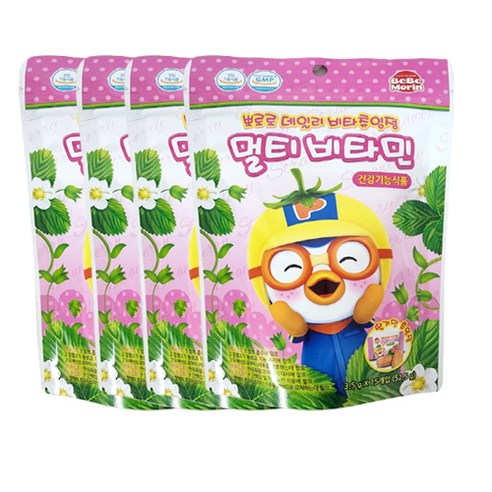 뽀로로 데일리 비타츄잉정 멀티 비타민 15정 딸기맛 52.5g, 4개 실사용 후기 | 효과 있을까? - 상품 이미지 1
