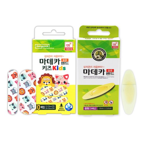 동국제약 마데카습윤밴드 중형 5매입+ 마데카습윤밴드 키즈 10매입, 1세트