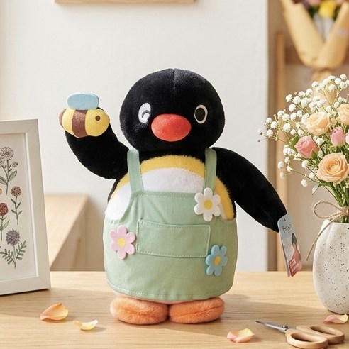 오후꽃 PINGU 핑구 인형 인더시티 중형 직업2 펭귄, 1개, 플로리스트, 27cm