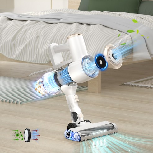 PrettyCare 25KPa의 강력한 흡입력을 가진 스틱형 진공청소기 후기 분석 - 손목 부담 없는 무게