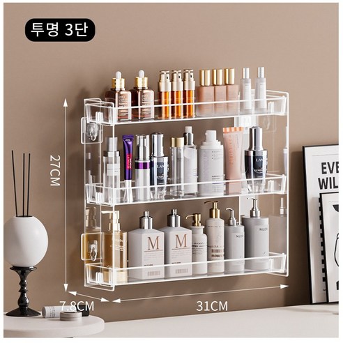 Niftynest 피규어 장식장 다용도 투명 쇼케이스 깔끔정리 선반 화장대 거치대 정리함 3층/4층, 투명3층, 1개