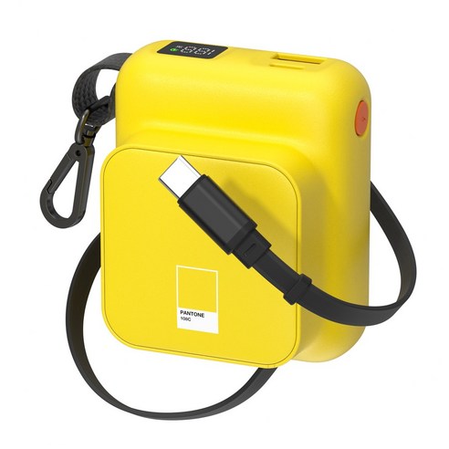 이어맥 자동 릴타입 22.5W PD PPS 고속충전 10000mAh 보조배터리, 옐로우, PTPB10
