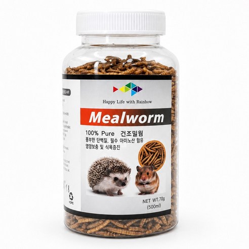 레인보우 건조밀웜 500ml 70g, 1개