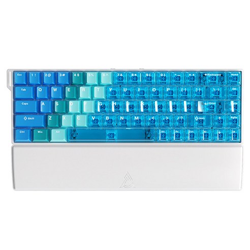 에이재즈 AK680 V2 RGB e스포츠 유선 기계식 키보드, 클리어 + 그라데이션 블루, 크리스탈축, 제조사축