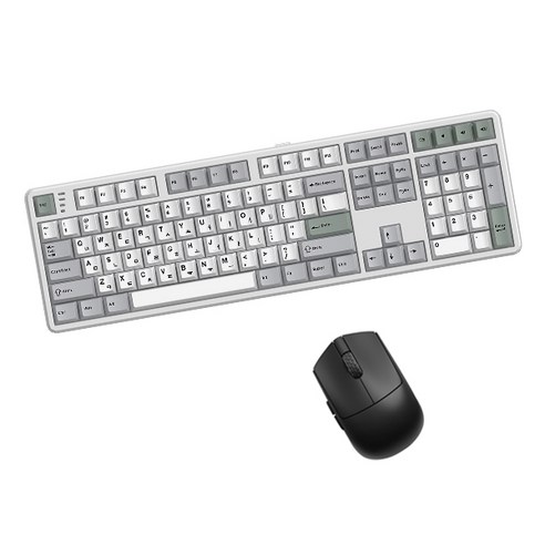한성컴퓨터 유무선 기계식 키보드 마우스, 일반형, 메탈화이트 + 블랙, GK798PRO 에그스톤 도각 45g + M5 Nano
