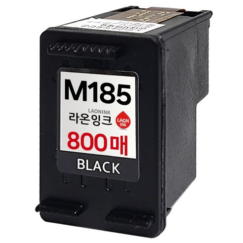 800매 특대용량 삼성 INK-M185 잉크 INK-C185 호환 SL-J1680 SL-J1683 SL-J1685 SL-J1780W SL-J1780DW SL-J1785W 라온잉크, 검정, 1개