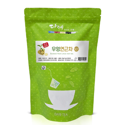 [본사직영] 다예 100%국산 우엉 연근차 생분해 삼각티백, 2개, 50개입, 1.2g