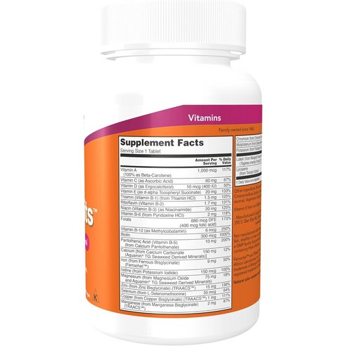 나우푸드 데일리 비츠 멀티비타민 & 미네랄 타블렛 100정, 1개 이미지 2