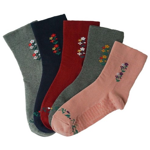 무압박양말 여성 미끄럼방지 논슬립 국산 고급 면 5켤레