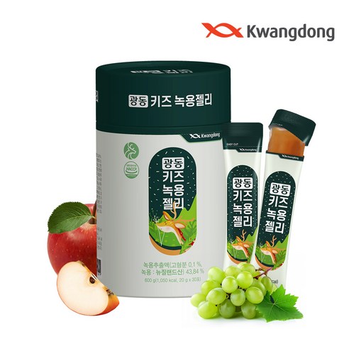광동 키즈 녹용젤리 30포 청포도맛 600g, 1개 이미지 2
