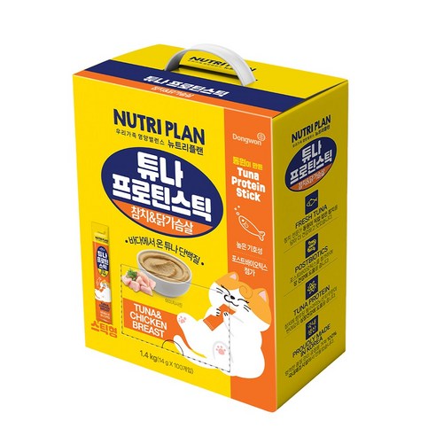 동원 뉴트리플랜 프로틴스틱, 혼합맛(참치/닭가슴살), 14g, 100개