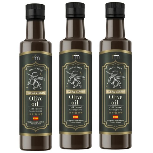 로얄트리 스페인 피쿠알 엑스트라버진 올리브유, 3개, 250ml