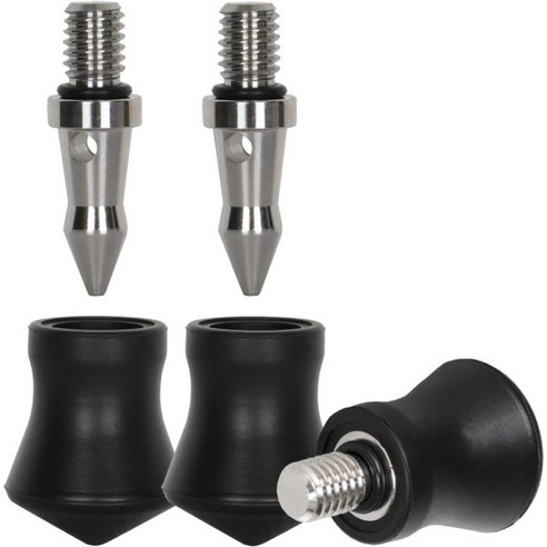 Koolehaoda 카메라 삼각대 다리 고무 발 범용 스테인리스 삼각대 스파이크 3개 교체용 3/8-16