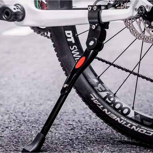 알루미늄 자전거 킥스탠드 측면 지지대 자전거용 하단 프레임 클램프 고정식, 블랙