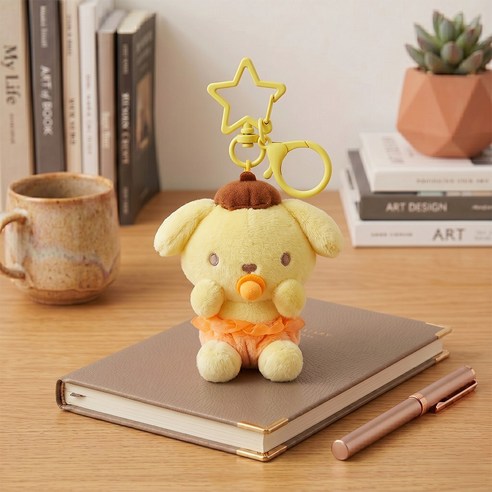 산리오 캐릭터즈 폼폼푸린 쪽쪽이 가방고리 8cm