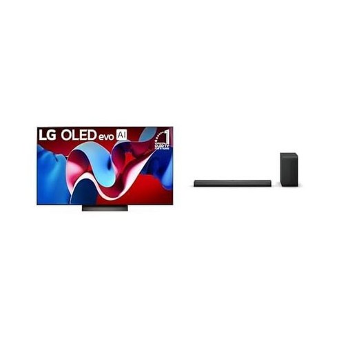 LG 139.7cm OLED evo C4 시리즈 4K AI 프로세서 TV 돌비 애트모스 Dolby Atmos S70TY QNED 3.1.1 사운드바 세트, 55 Inches, TV + S70TY SB Bundle