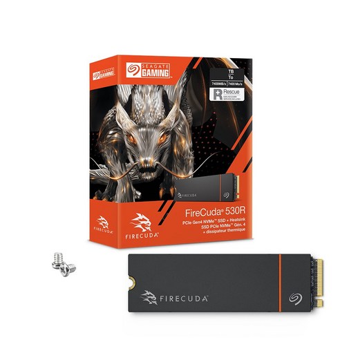 씨게이트 정품 SSD NVMe Gen4.0 M.2 2280 5년보증, 파이어쿠다 530R 히트싱크, 4TB
