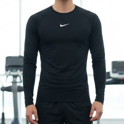 나이키 남성 웜 보온 긴팔 스포츠 티셔츠 겨울 크루넥 드라이핏 티 남자 러닝 등산 헬스 긴팔티