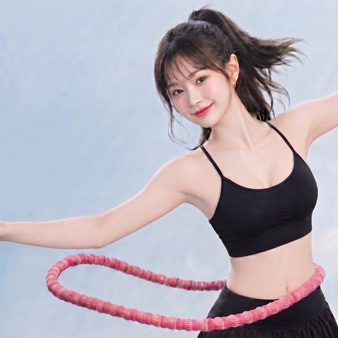 조팡 스프링 훌라후프 다이어트 운동기구, 1개, 핑크, 1.5kg