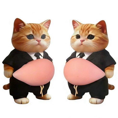 부기몰 말랑 뱃살 문콕방지 강아지 고양이 입체스티커, 4세트, 옵션7번 고양이