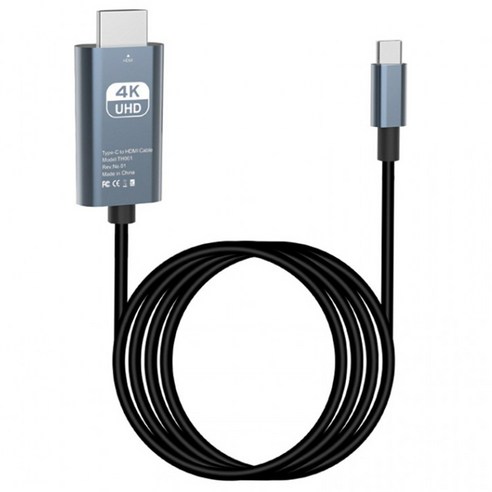 이안 4K C타입 핸드폰 미러링 케이블 TV 연결 HDMI 케이블2m, 1개