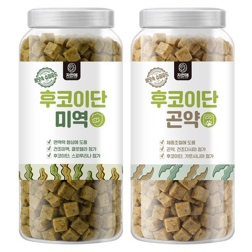 자연애보틀 강아지간식 후코이단, 1세트, 1.04kg, 혼합맛(미역/곤약다시마)