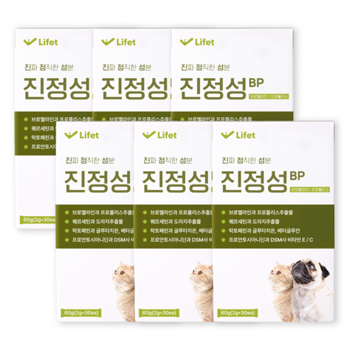 진정성 기관지 영양제 강아지 고양이 기침 감기 기관지 협착증 거위소리, 6개, 호흡기/기관지, 30회분