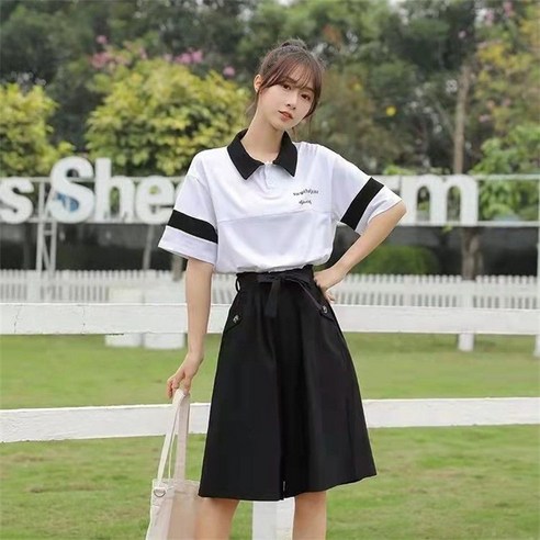 여름 하이웨스트 박시 치마 반바지