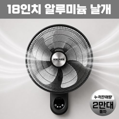 18인치 벽걸이 선풍기 5엽 강풍 리모컨 대형 업소용 공업용 식당 공장, T998-EDITION