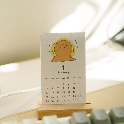 아무날 2026 미니 낱장 카드 달력 스마일 명함달력, 1개, 2026년 달력